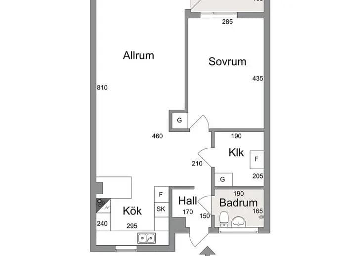 Planritning för Storvretsvägen 44, 5 tr