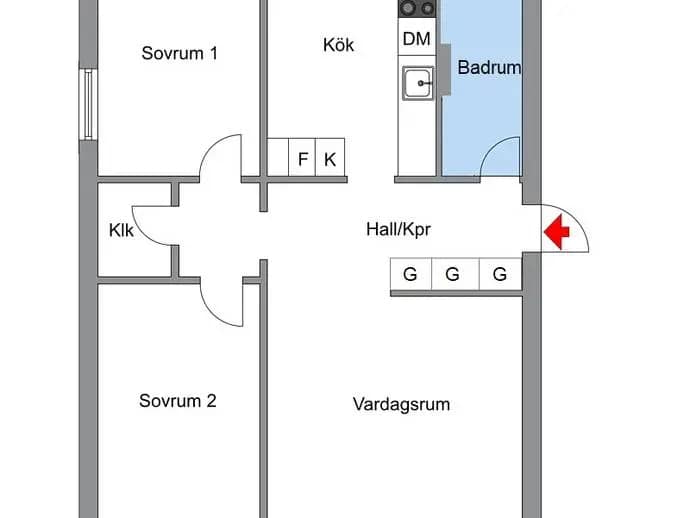 Planritning för Skarpbrunnavägen 149