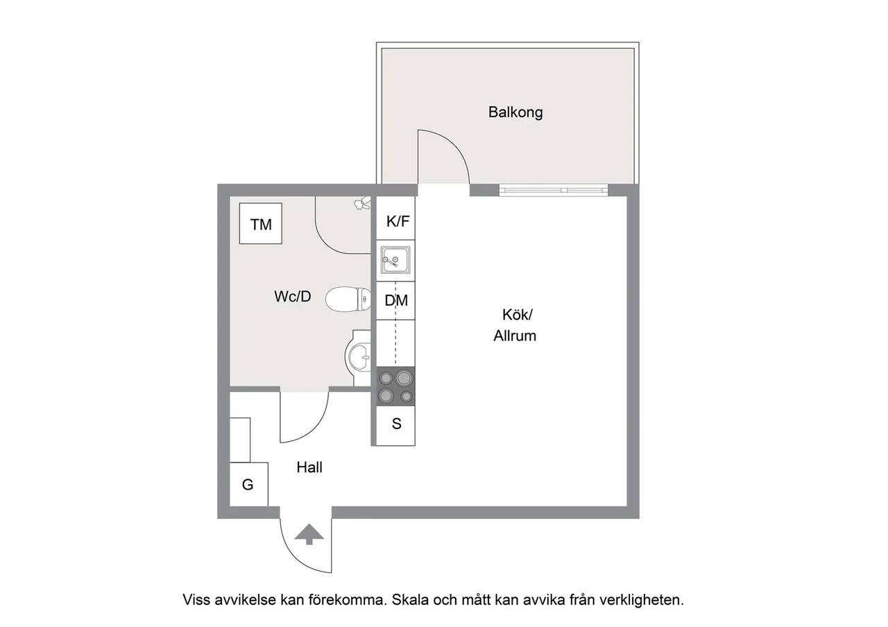 Planritning för Eriksgatan 19B lgh 1402