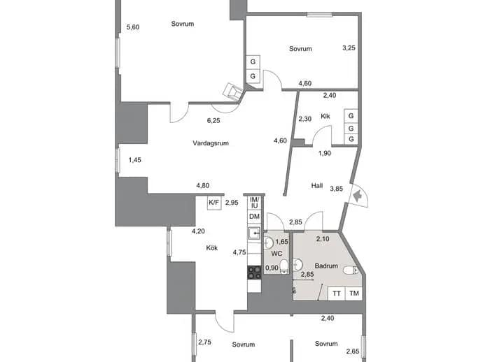 Planritning för Kungsgatan 53C