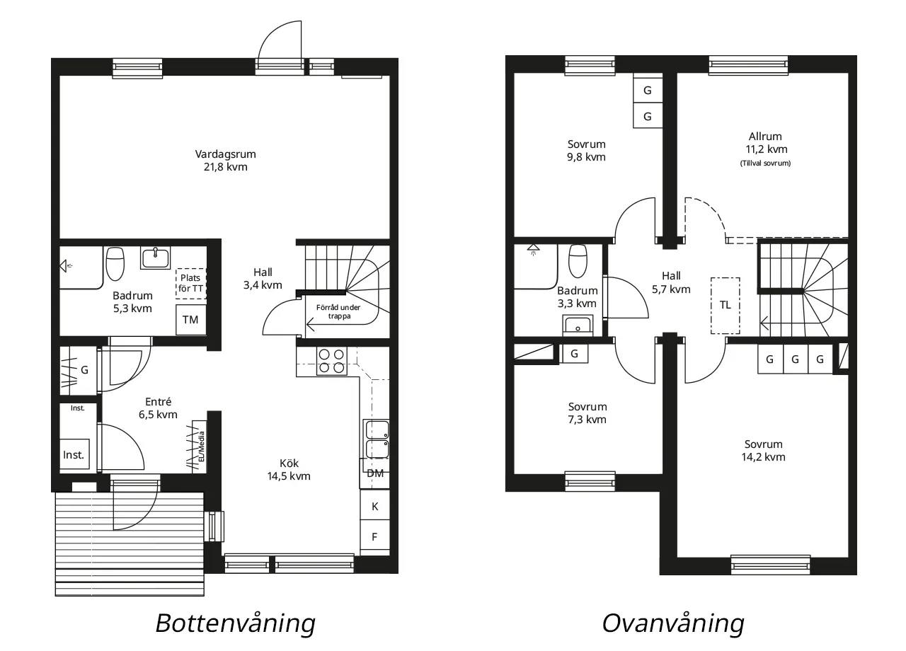 Floor plan for Russvägen 23B