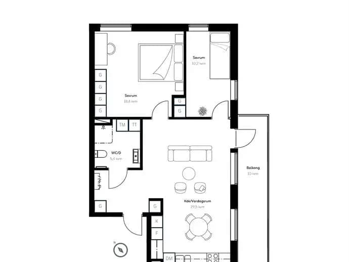 Floor plan for Hagtorpsvägen 12