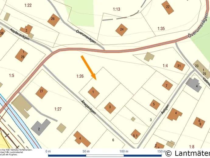 Planritning för Åhagavägen 1