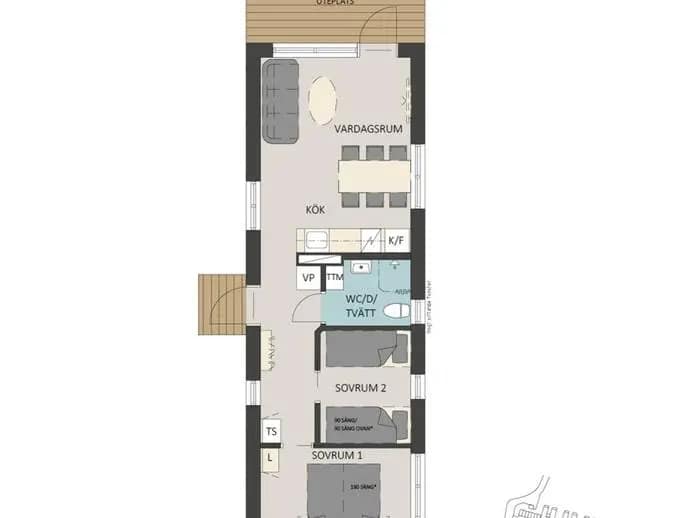 Floor plan for Ski Apartments 31D - Nedre Ängsvägen 31D