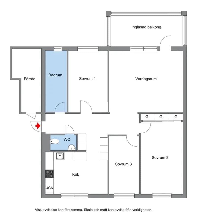 Planritning för Hundhamravägen 80