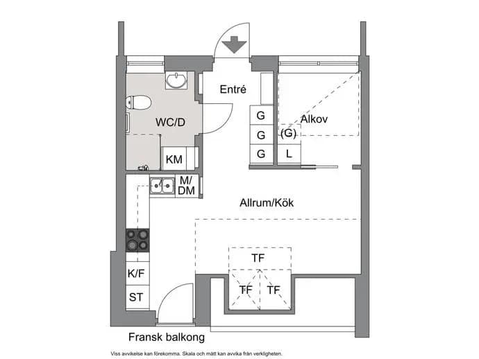 Floor plan for Södra Järnvägsgatan 4S