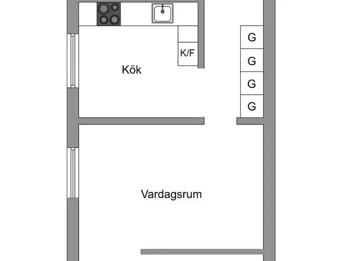 Floor plan for Hampvägen 2, Markplan