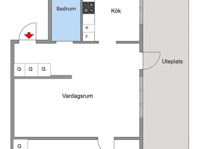 Planritning för Skarpbrunnavägen 201