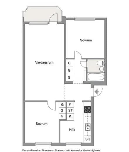 Floor plan for Birkagatan 29B