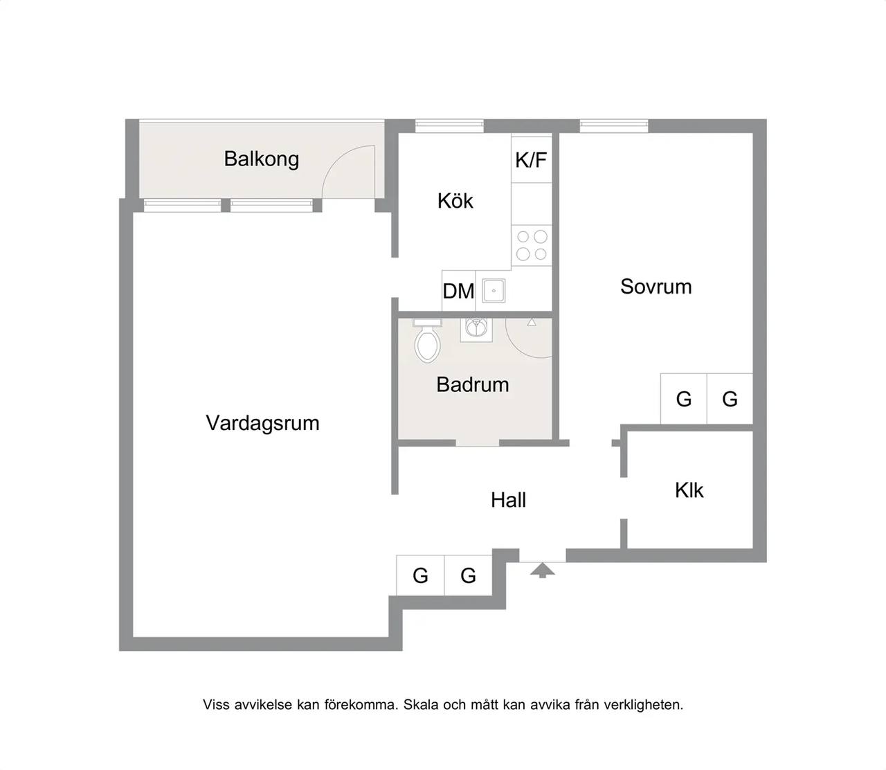 Floor plan for Norregatan 4B