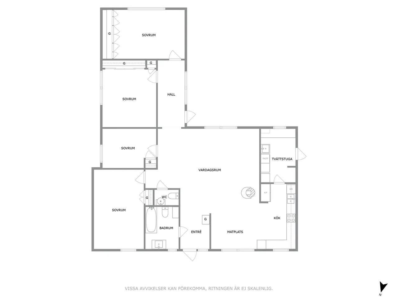 Floor plan for Rismossegatan 6