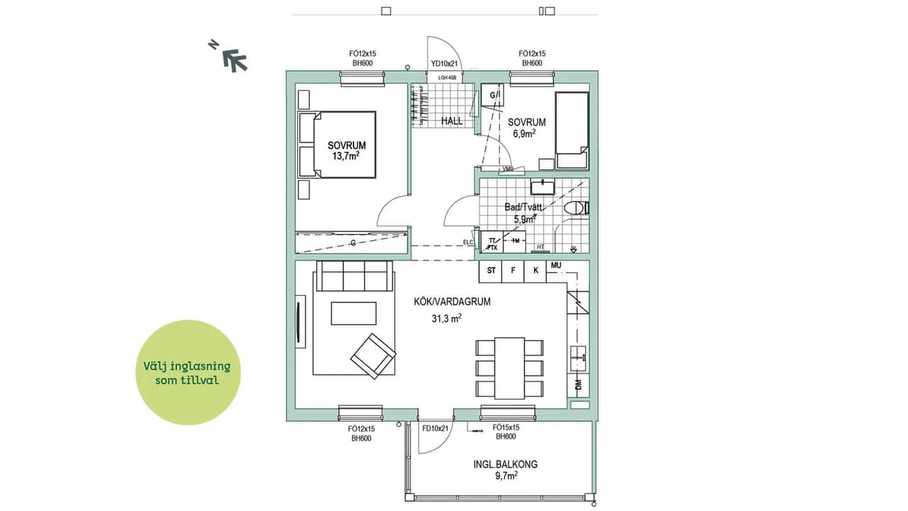 Floor plan for Skogvaktaregatan