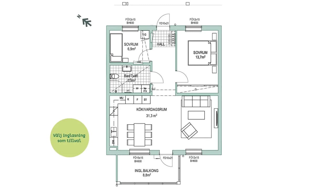 Floor plan for Skogvaktaregatan