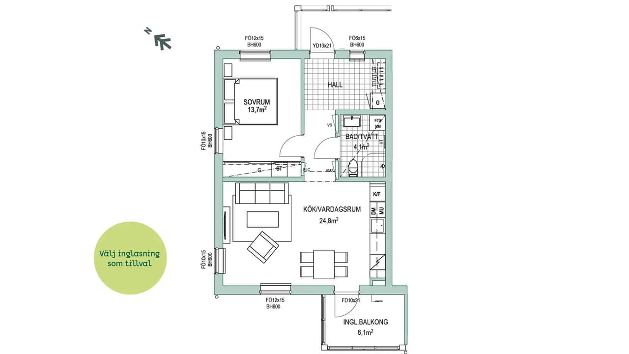 Floor plan for Skogvaktaregatan