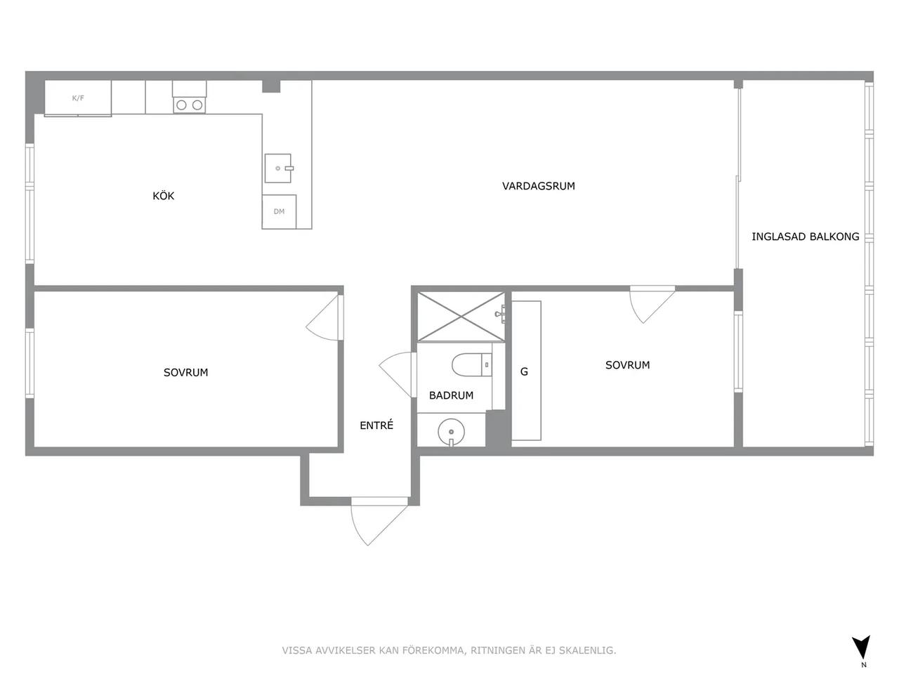 Floor plan for Bärnstensgatan 2