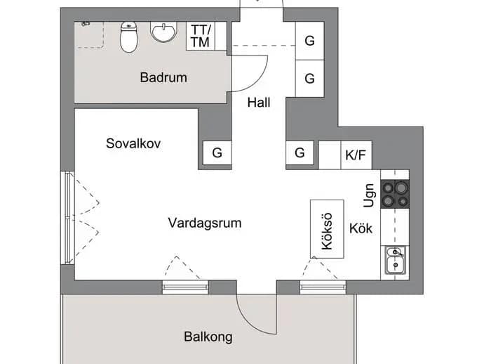 Planritning för Sätragårdsvägen 4A
