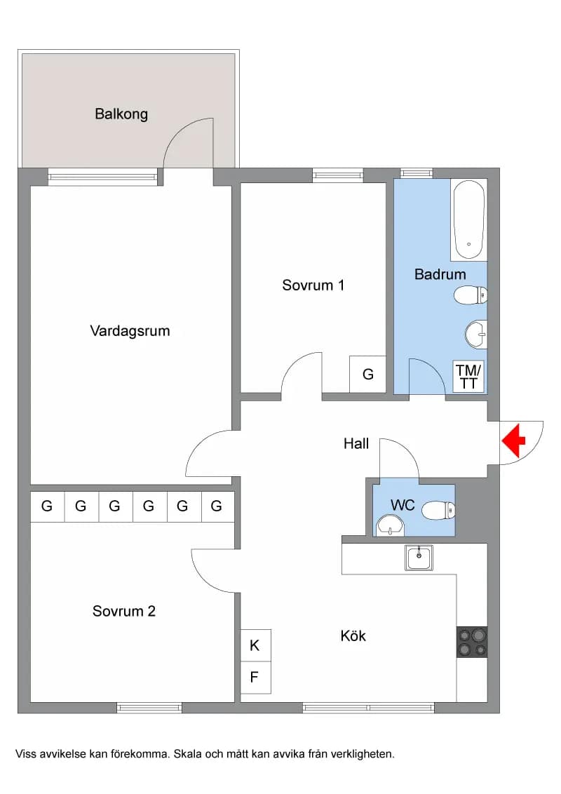 Floor plan for Hampvägen 4