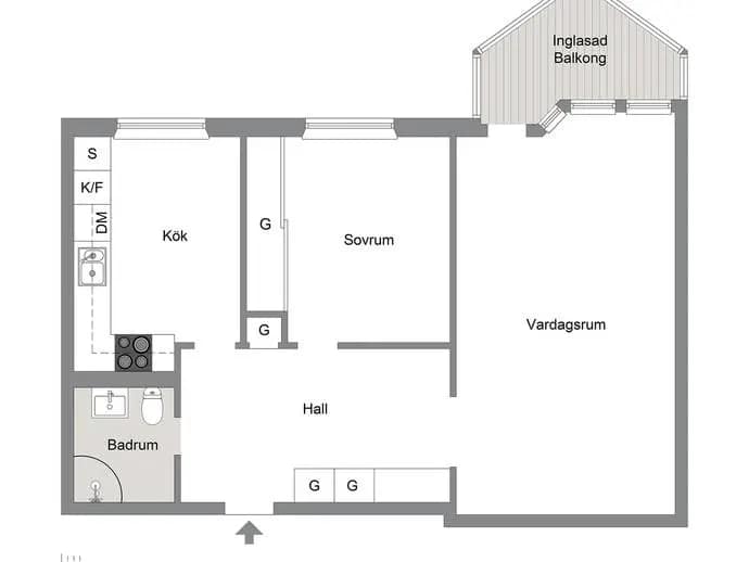 Planritning för HAMMARVÄGEN 58