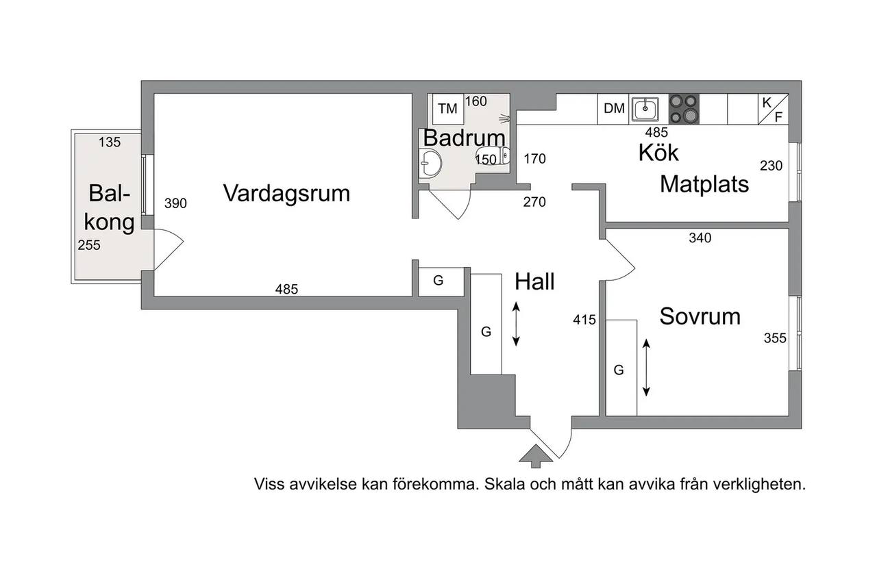 Planritning för Kungsvägen 18B