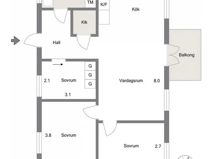 Planritning för Skördevägen 2C