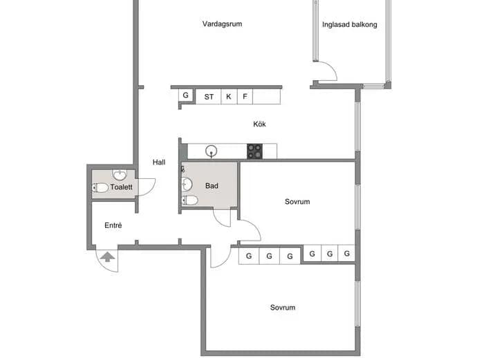 Planritning för Rosenhöjdsvägen 22