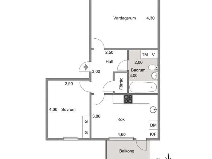 Planritning för Granövägen 50