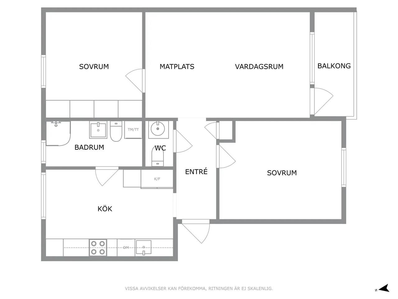Floor plan for Östra Solgatan 8B