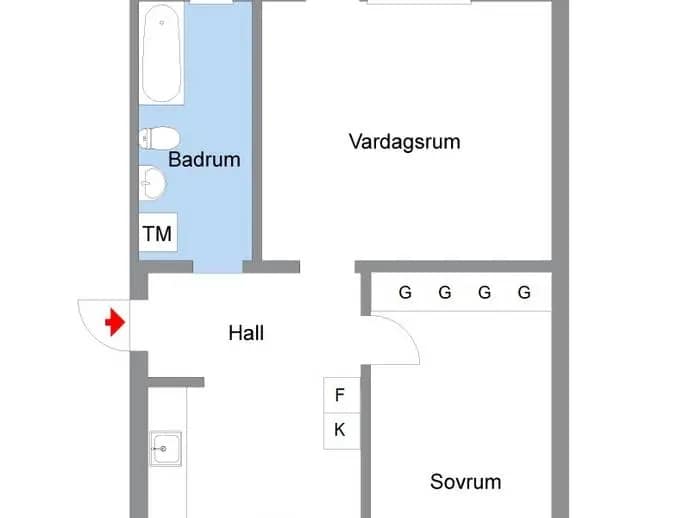 Floor plan for Vickervägen 11, 3tr