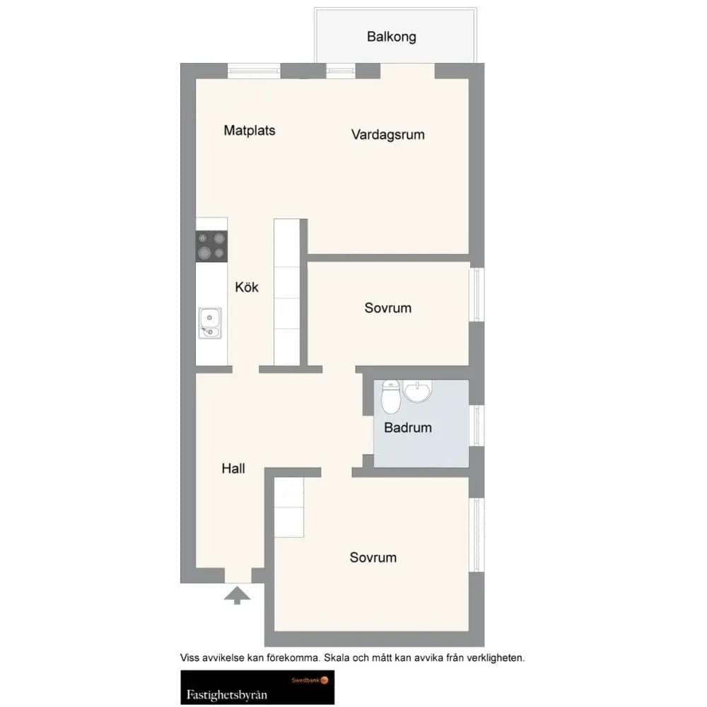 Planritning för Stavangergatan 52, 1 tr
