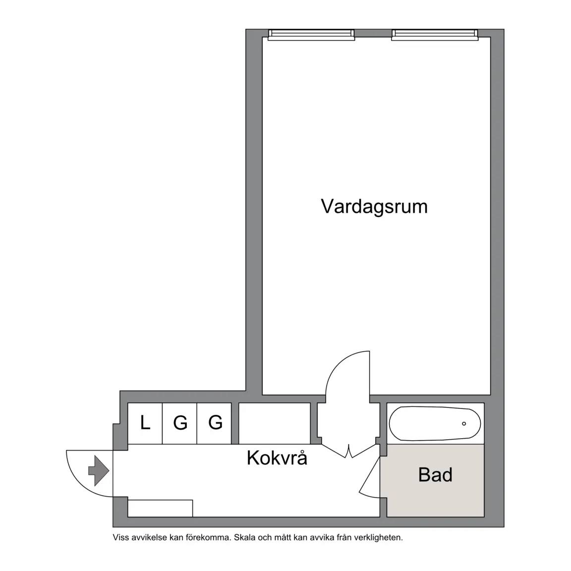 Planritning för Södra Hamngatan 17B
