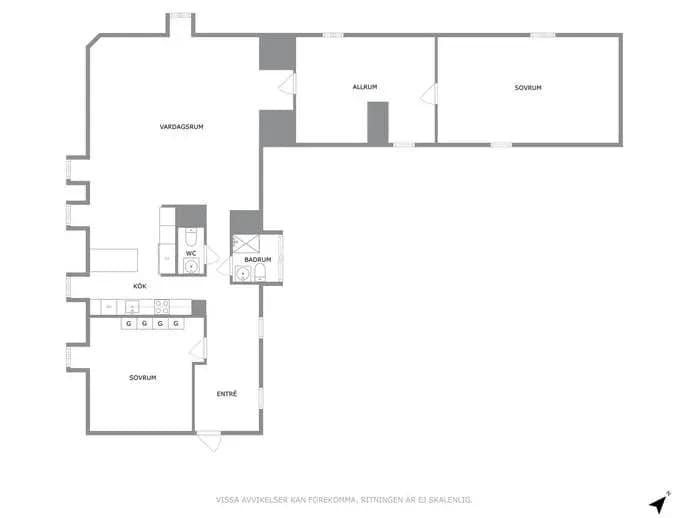 Floor plan for Södra Storgatan 17