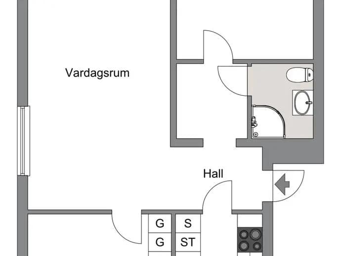 Floor plan for Birkagatan 29A