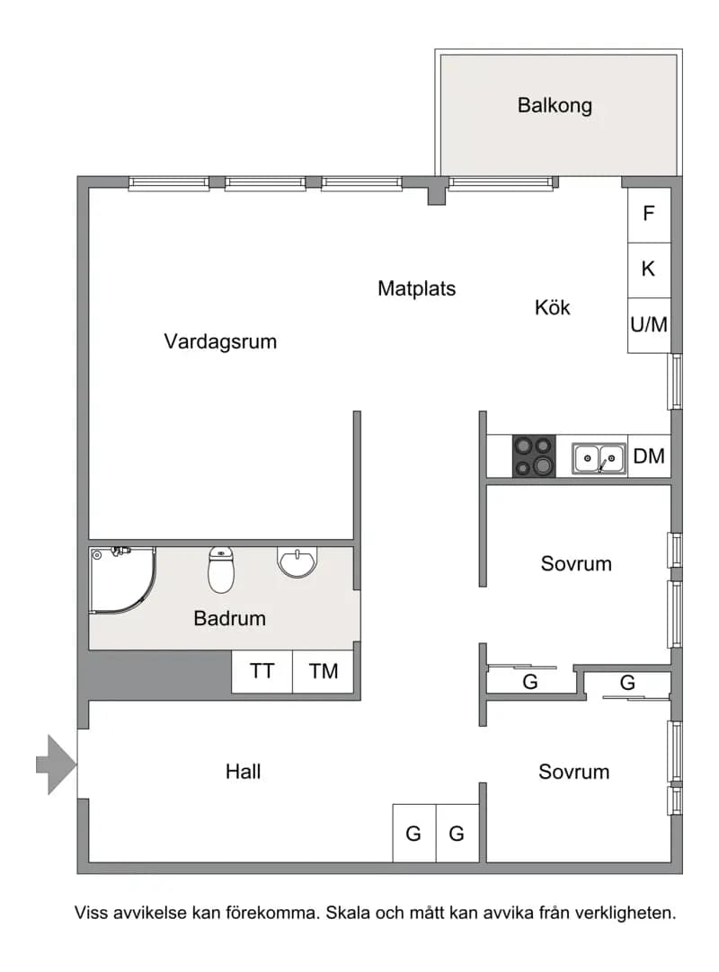Planritning för TEGVÄGEN 1