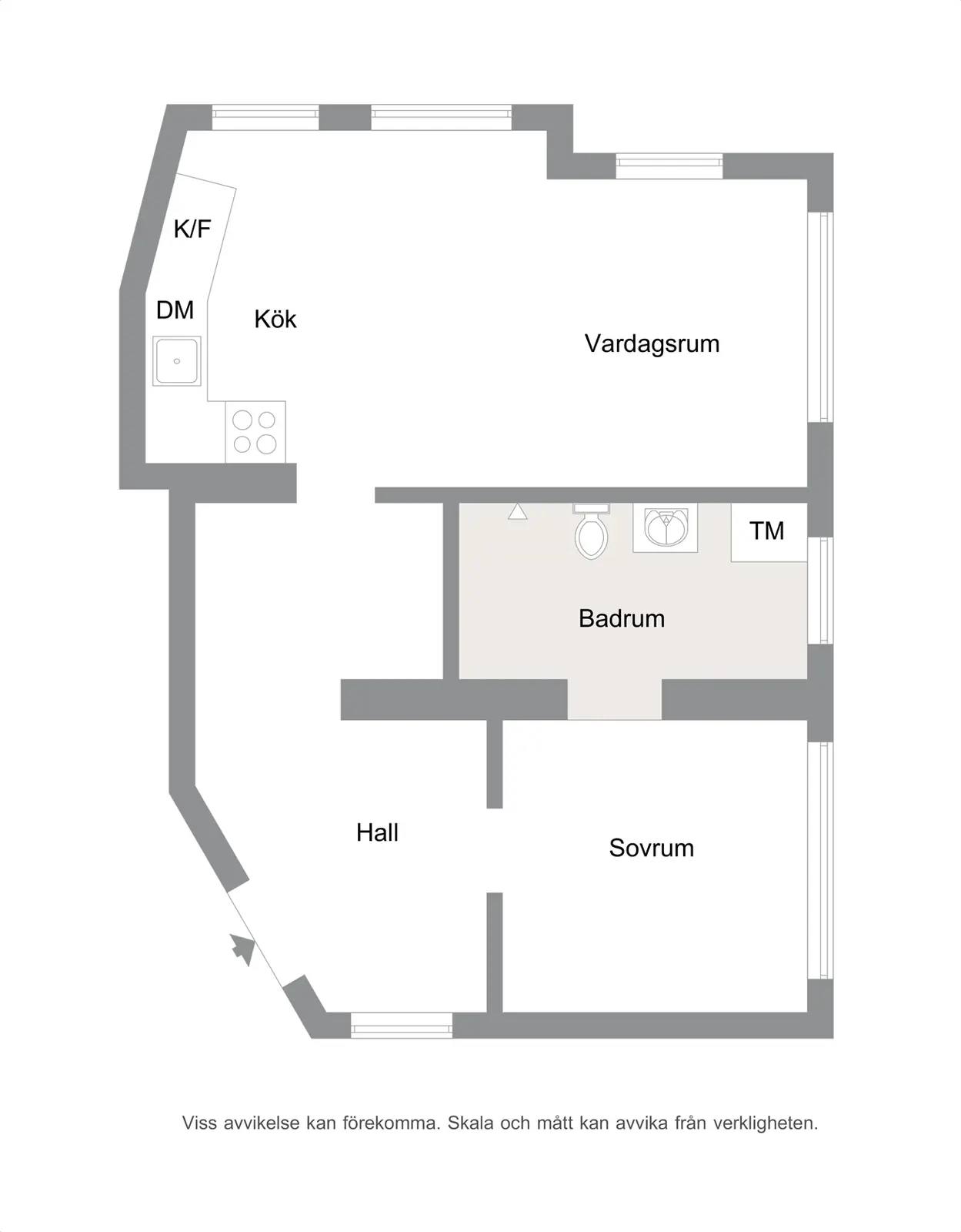 Planritning för Erikslustvägen 44B