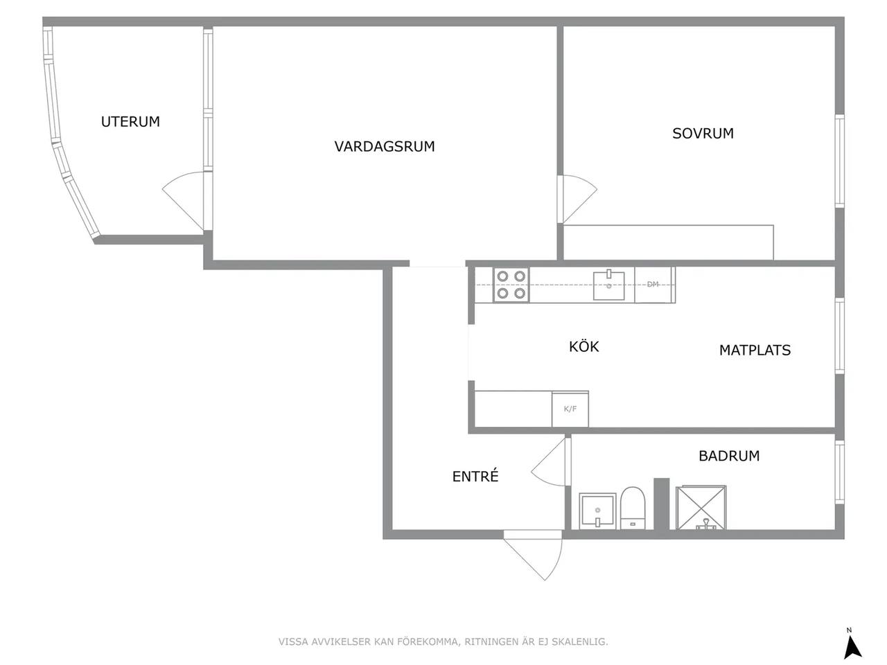 Floor plan for Ragnvallagatan 26B