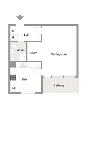 Floor plan for Herrhagsvägen 7A