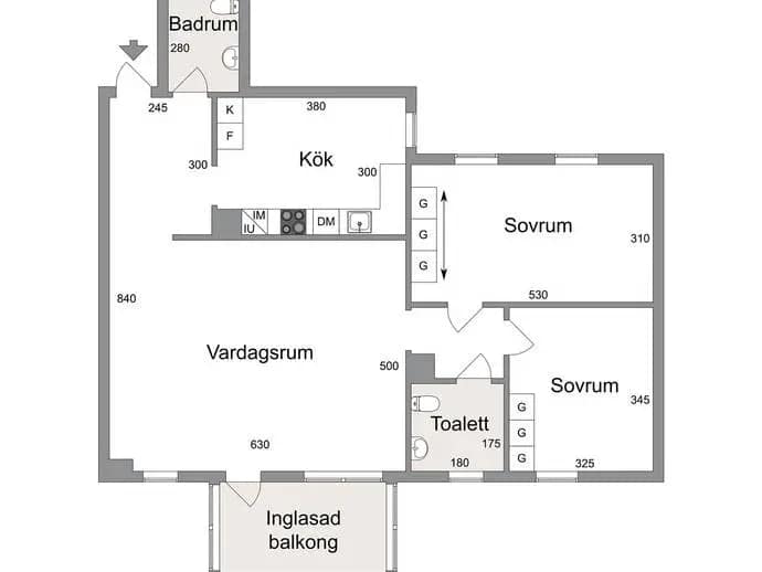 Planritning för Roggegatan 2A