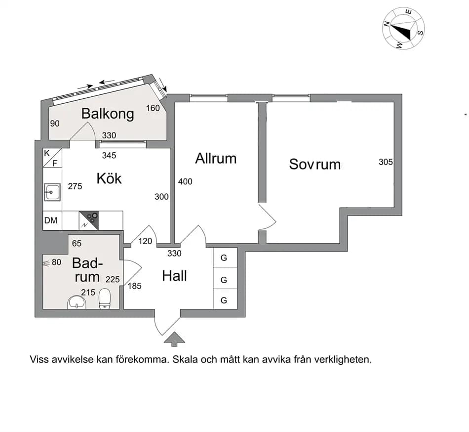 Planritning för Melodivägen 14, 5 tr