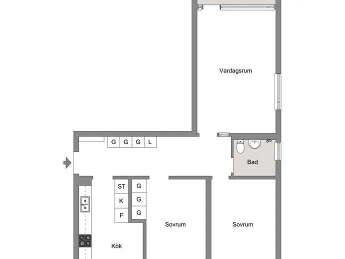 Floor plan for Drottning Kristinas Väg 7A