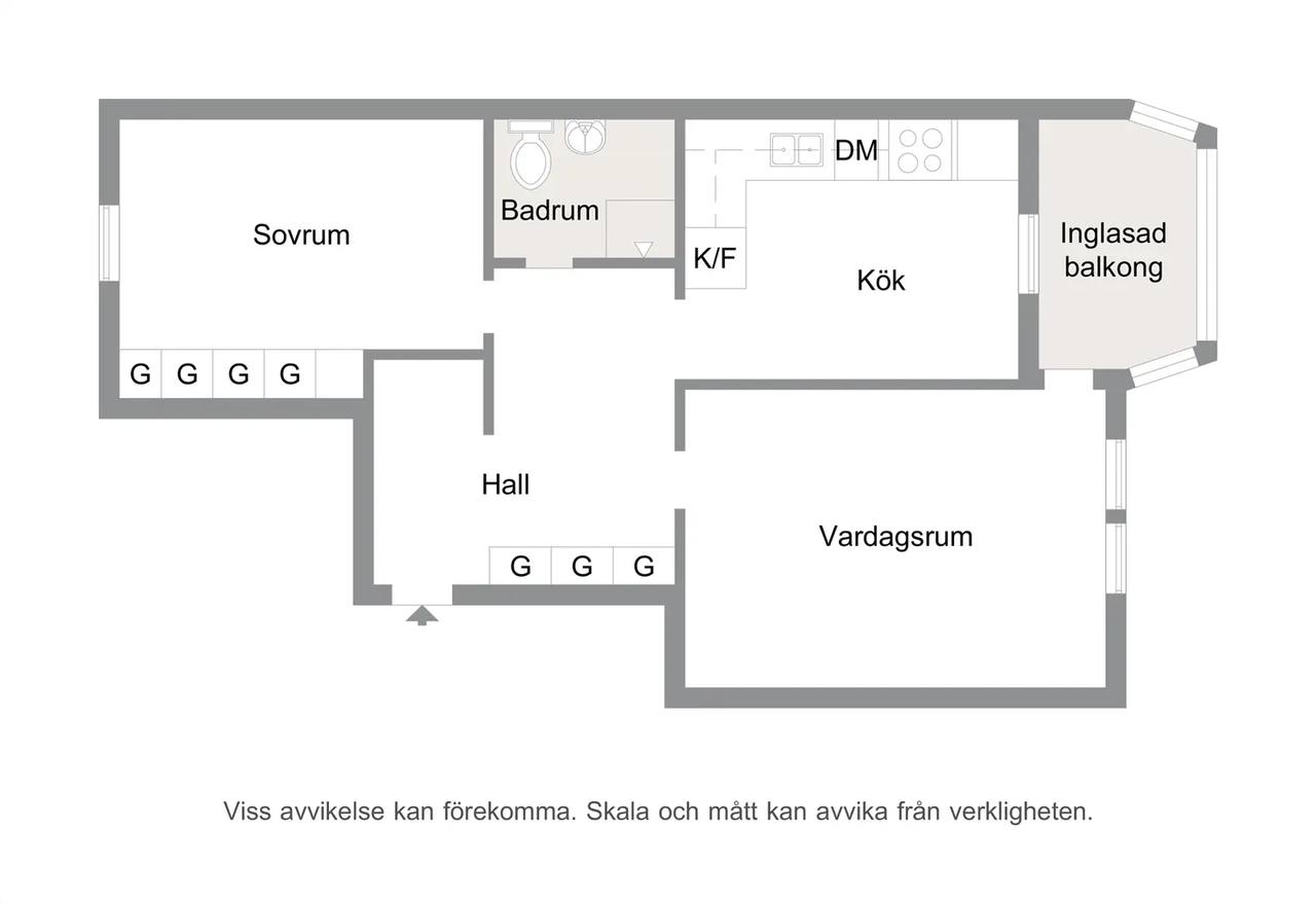 Planritning för Kollegiegatan 1D