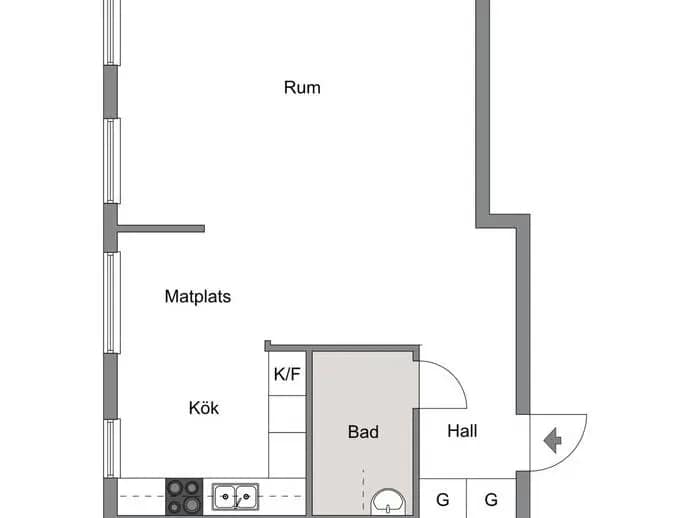Floor plan for Södra hamngatan 17A