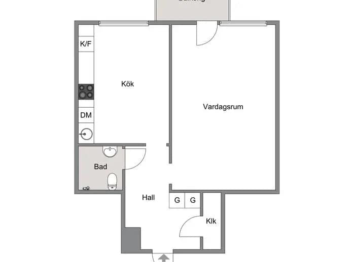 Planritning för Nyköpingsvägen 34A