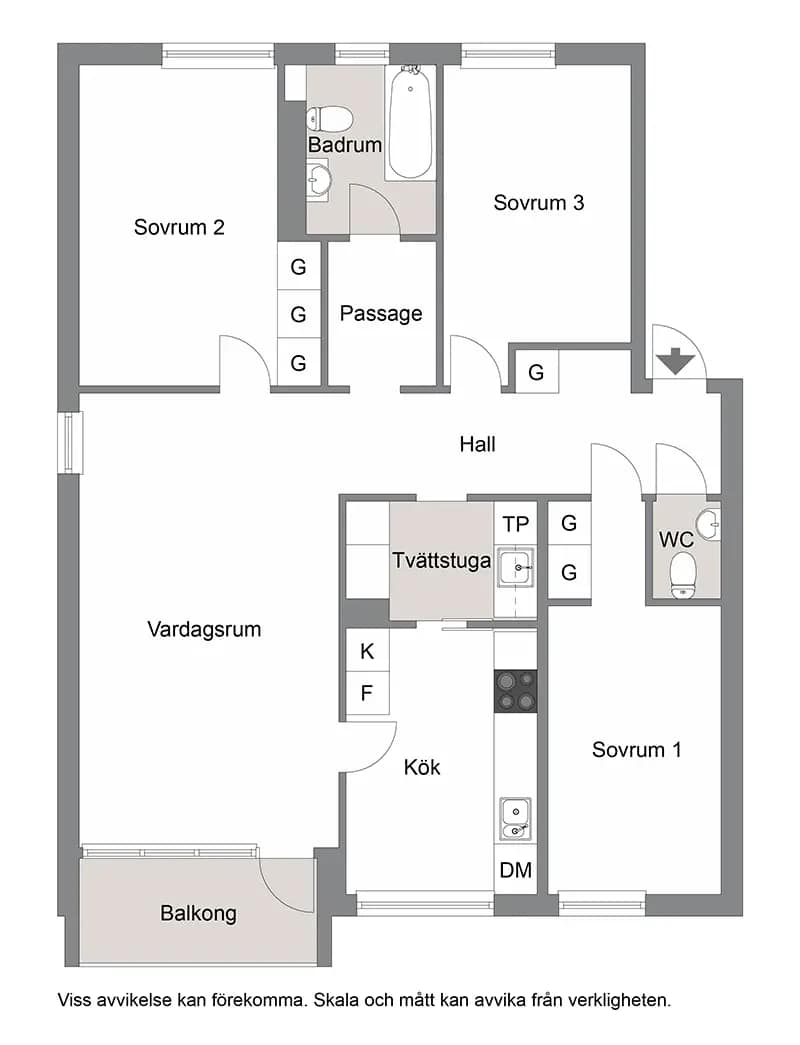 Floor plan for Västerleden 118, lgh 1102