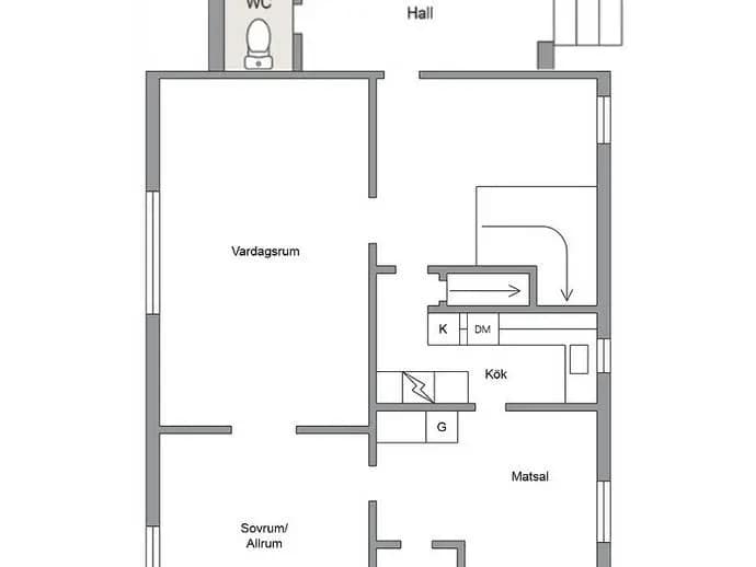 Floor plan for Järnvägsgatan 9