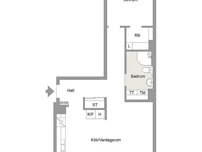 Planritning för Bäcklösavägen 1A