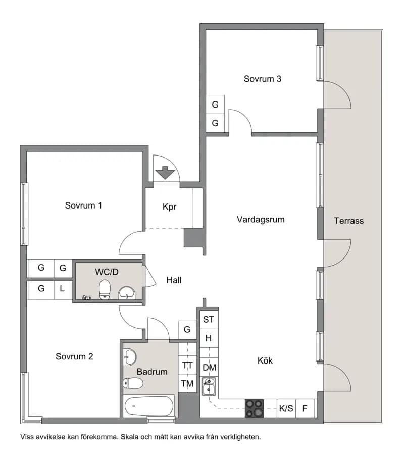 Floor plan for Finnboda Parkväg 16B