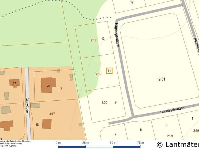 Planritning för Hagmarksvägen 11