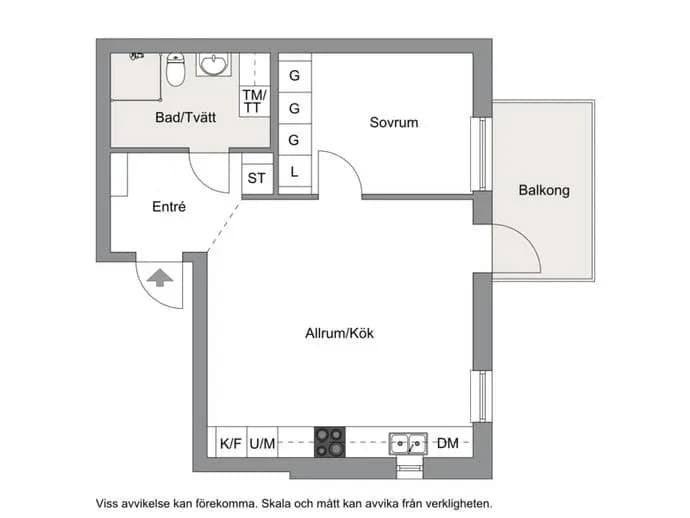 Floor plan for Drottninggatan 2A