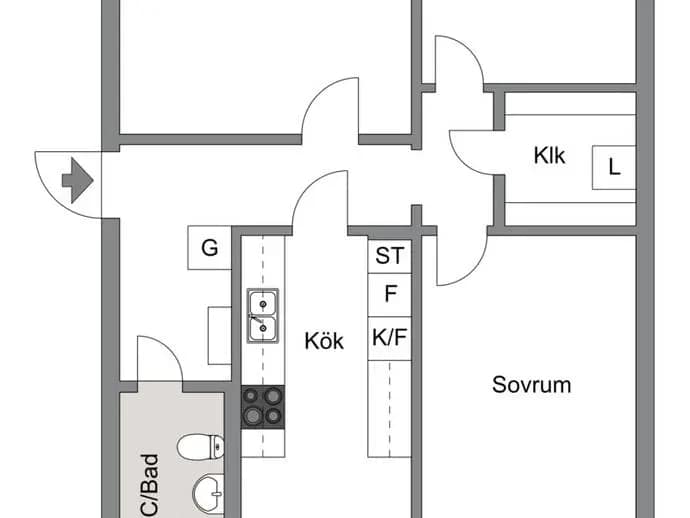 Floor plan for Norregårdsvägen 11B