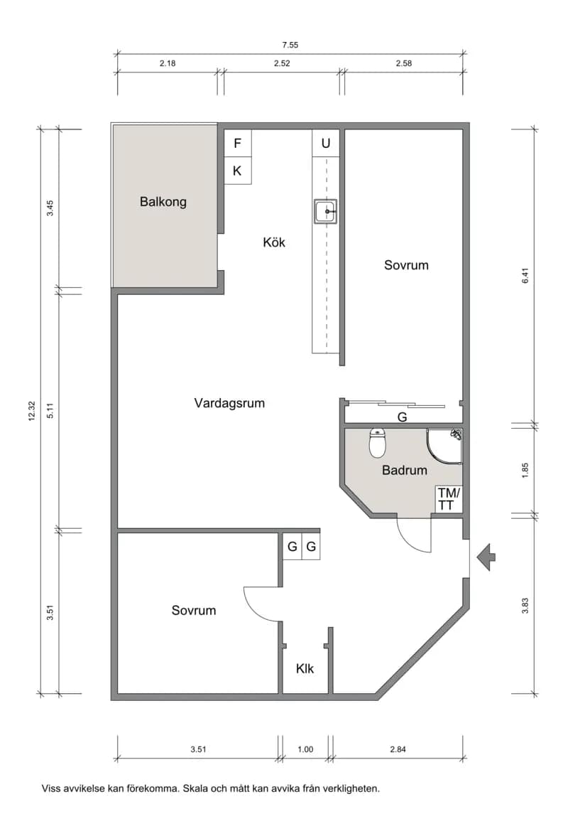 Planritning för Kvarnvägen 3